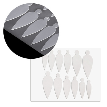 Combo-Set mit 12 Silikonformen für French-Maniküre mit spitzer Spitze