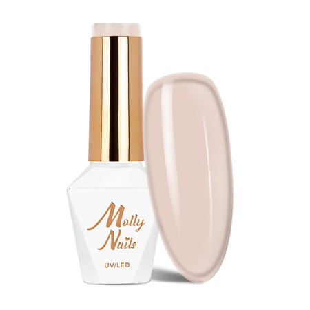 Vernis hybride MollyNails French Manicure Delicate Brown sans HEMA/Di-HEMA, 8 g, n° 132