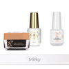MollyNails PRO MATCH SYSTEM 2+1 Milky: 2 geles de construcción + Doctor Top 15 g