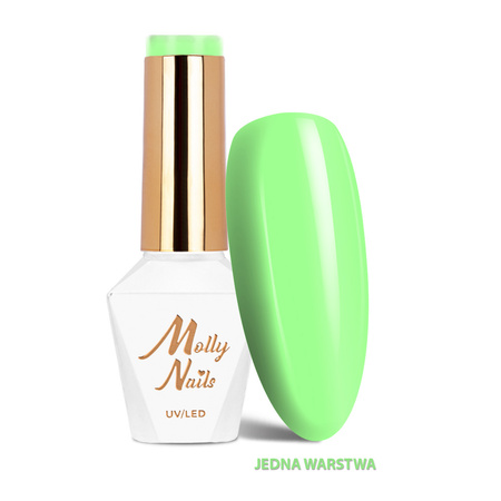 Vernis hybride LED/UV Gel Polish Vivid Vibes n° 281 Fresh Limeade MollyNails sans HEMA/Di-HEMA 8 g