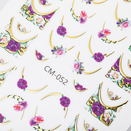 Selbstklebende Nagelsticker mit Blumenmotiv CM-052
