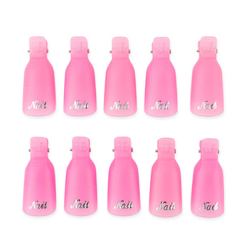 Pinzas para eliminar purpurina de gel híbrido, color rosa, 10 unidades