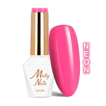 MollyNails Hybridlack Neons Candy Pink, HEMA/Di-HEMA-frei, 8 g, Nr. 75