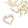 MollyNails 3D heart nail decorations, white pearl, 10 pcs