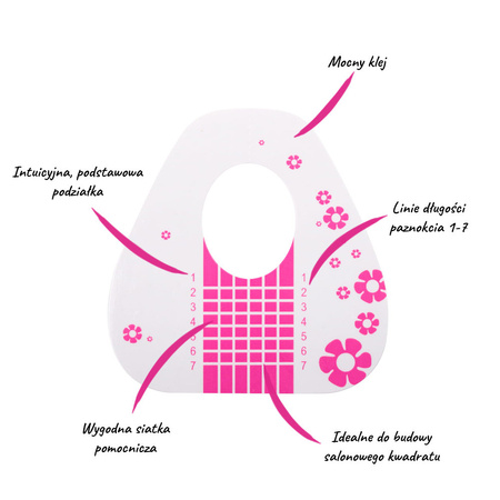 MollyLac basic flowers nail form templates, 500 pcs