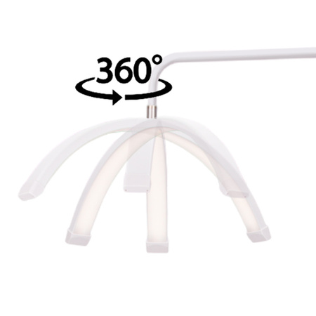 Lampada cosmetica a LED ad arco da 30 W, da pavimento, senza ombre, bianca HD-M6X