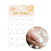 Autocollants pour ongles 5D / French / Ligne du sourire, 20 pièces, blanc, SD-2289