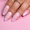 Milky rubber base with pink metallic flakes Flakes Rubber Base Milk&Pink; MollyNails HEMA/Di-HEMA Free 10 grams