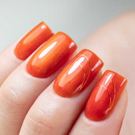 Farbenfrohes Top-Coat ohne Abwischen – „Crystal Glass“ von MollyNails, Orange Pumpkin, HEMA/Di-HEMA-frei, 10 g