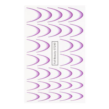 Gradient water decals for nails/French/Ombre/French smile line 33 pcs purple STZ40
