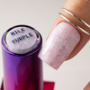 Base caoutchouc laiteuse avec des paillettes violettes métallisées « Flakes Rubber Base Milk&Purple » ; MollyNails, sans HEMA ni Di-HEMA, 10 grammes