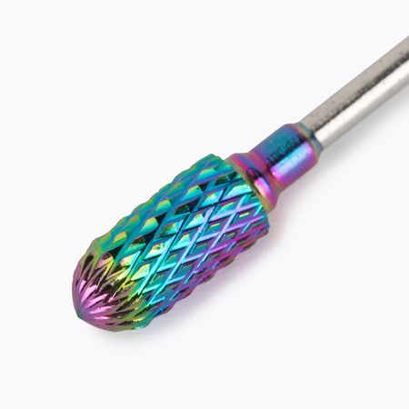 Professioneller Kobalt-Wolfram-Fräser, Regenbogenmodell, Barrel Ball Top, M 3/32", Nr. 6