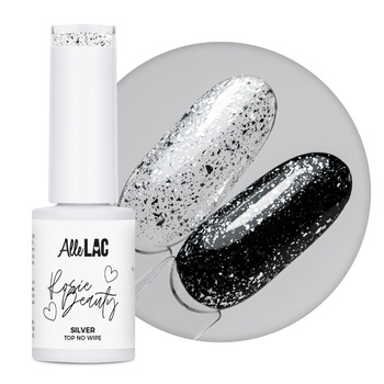 Top con efecto de lámina cortada plateado «no wipe» AlleLac x Rosie Beauty 6 g