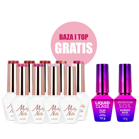 La Vie en Rouge 9-Color Set (HEMA/Di-HEMA Free) + FREE Base and Top Coats (S.O.S. Antidotum, Liquid Glass)