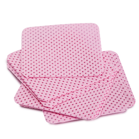 MollyNails dust-free perforated cotton pads for nails, pink, 5x5 cm, 200 pcs