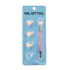 Double-sided sponge brush for ombre and nail art stamp with pink rhinestones
