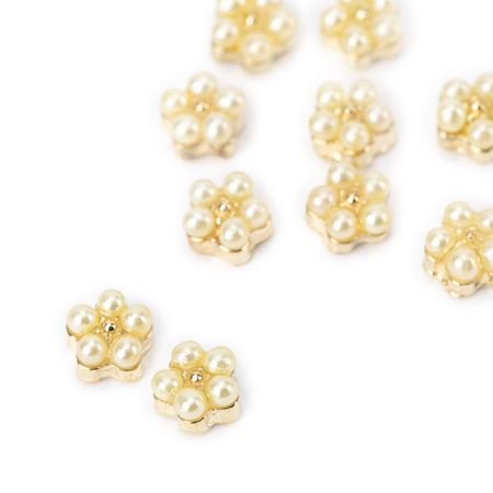Décorations pour ongles : fleurs en perles 3D MollyNails n° 1, 10 pièces