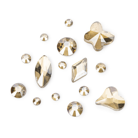 MollyNails nail decorations, gold rhinestones, mix, 150 pcs