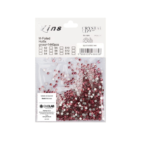 SS10 Rose glass nail rhinestones, approx. 1440 pcs per pack