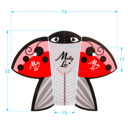 Modelli per unghie Ladybug coccinella MollyLac 500 pezzi