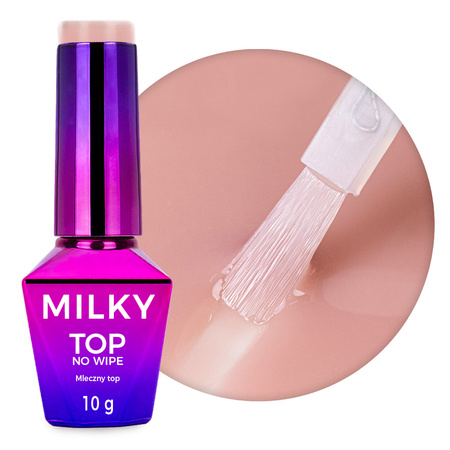 Milky MollyNails Top Coat, Milky, No-Wipe, No-Rinse, Milky Nude, HEMA/Di-HEMA Free, 10 g