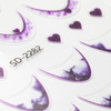 Adesivi per unghie 5D / French / Linea del sorriso francese, 20 pezzi, viola, SD-2282