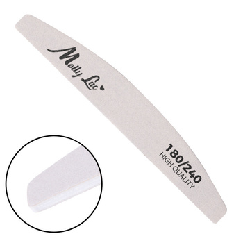 Lima per unghie a forma di barchetta e mezzaluna 180/240 MollyLac zebra, 1 pezzo