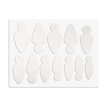 Combo system dual form silicone molds for French manicure MollyLac almond 12 pieces