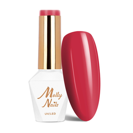 Smalto ibrido MollyNails Flamingo Strawberry senza HEMA/Di-HEMA 8 g n. 147