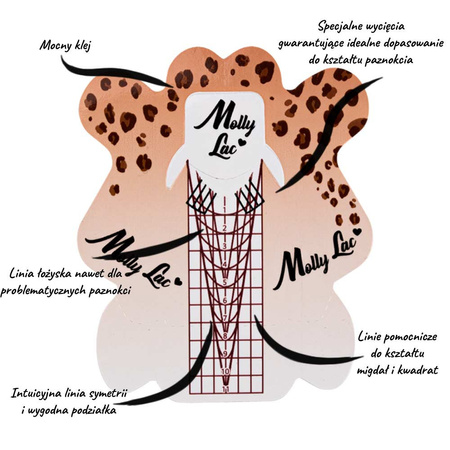 MollyLac panther nail form templates, 500 pcs