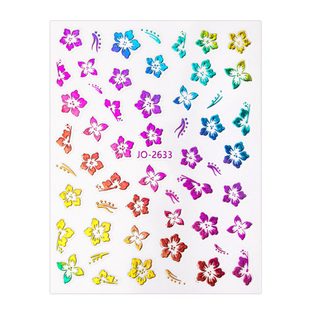 Autocollants pour ongles fins en forme de fleurs JO-2633