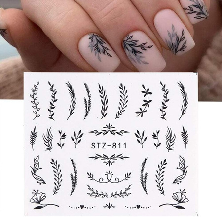 Autocollants à l'eau pour les ongles « Plantes » STZ-811