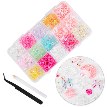 Box with decorations: bows, flowers, hearts BKHZ-009