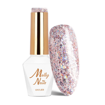 Esmalte híbrido MollyNails Crushed Diamonds Pardon My Glam! Sin HEMA ni Di-HEMA, 8 g, n.º 532