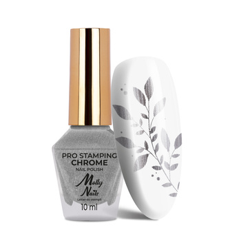 MollyNails PRO Stamping Chrome silver stamping polish, 10 ml
