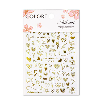 Autocollants pour ongles dorés pour la Saint-Valentin CB-202