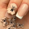 3D-Bären-Nagelsticker von MollyNails, braun, 20 Stück