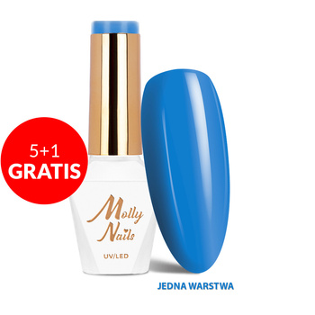 5+1 gratis Smalto ibrido MollyNails Cocktails &amp; Drinks Blue Lagoon HEMA/Di-HEMA Free 8 g n. 13