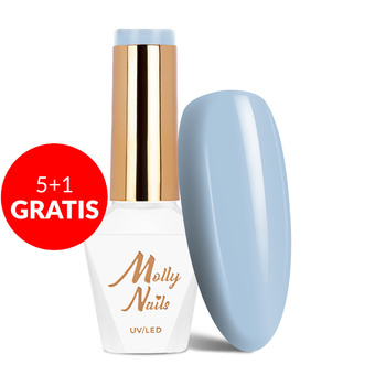 5+1gratis Lakier hybrydowy MollyNails Pure Nature Top of the Mountain HEMA/Di-HEMA Free 8g Nr 105