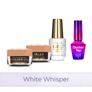 PRO MATCH SYSTEM 3+1 White Whisper: 3 гелі LED/UV по 15 г: Jelly&SelfLeveling;&Gel; у флаконі + Doctor Top 10 г БЕЗКОШТОВНО
